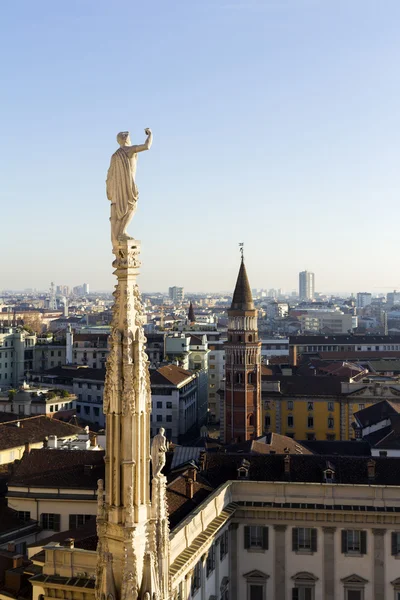 Milan skyline from Duomo church — Stock Photo, Image