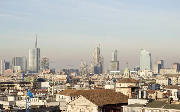 Milan panorama od Duomo kostela — Stock fotografie