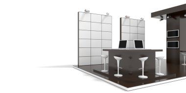 Beyaz üzerine Fuar Standı