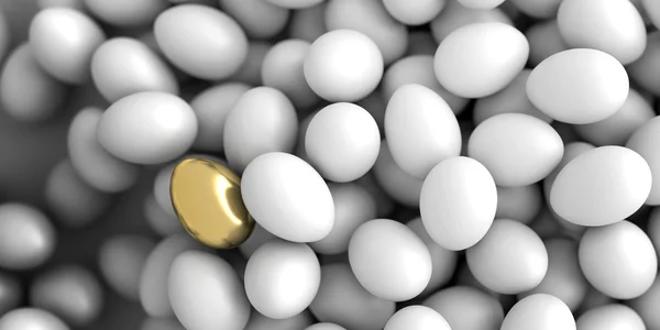 Um ovo dourado 3d renderização — Fotografia de Stock