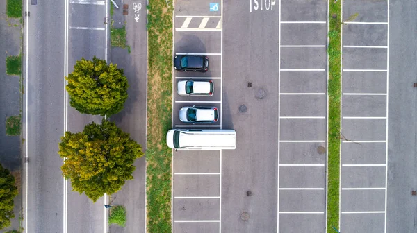 Parque Estacionamento Fotografias Aéreas Drone — Fotografia de Stock