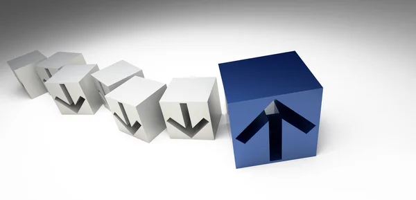 Business Conceptual Cubes Success Leadership Theme Original Rendering — Stock Photo, Image