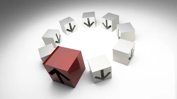 Business Conceptual Cubes Success Leadership Theme Original Rendering — Stock Photo, Image