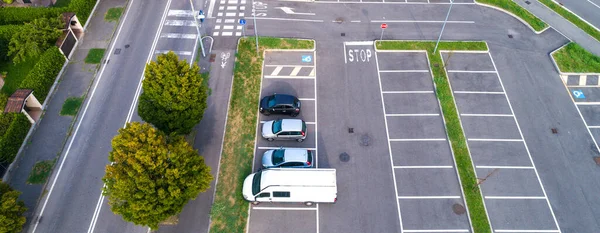 Parque Estacionamento Fotografias Aéreas Drone — Fotografia de Stock