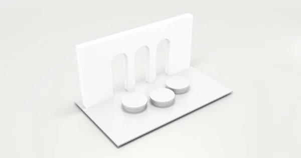 建築ショーのモックアップ 元のデザインと3Dレンダリング — ストック写真