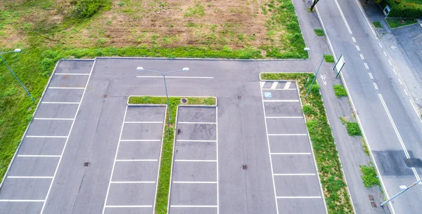Parkplatz Drohnenaufnahmen Aus Der Luft — Stockfoto