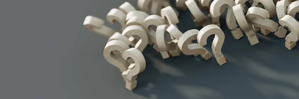 Infinite Wooden Question Marks Original Rendering — Stock Photo, Image