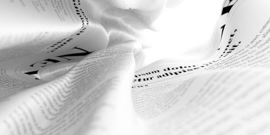 Akışkan şekilli, 3 boyutlu bir gazete.