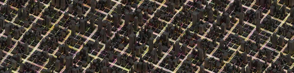 Techno Mega City Αστικές Και Φουτουριστικές Έννοιες Τεχνολογίας Πρωτότυπη Απόδοση — Φωτογραφία Αρχείου