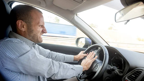 Zenuwachtige Boze Bestuurder Transport Lifestyle Concepten — Stockfoto