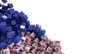 ABD ve Avrupa 'nın ekonomik ve siyasi ilişkileri, orijinal 3D yorumlama