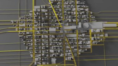 Modern şehir manzarasının 3 boyutlu görüntüleri