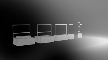 Uygulama ve pazarlama iletişimi için kopyalama alanı olan, özelleştirilebilir 3d görüntüleme