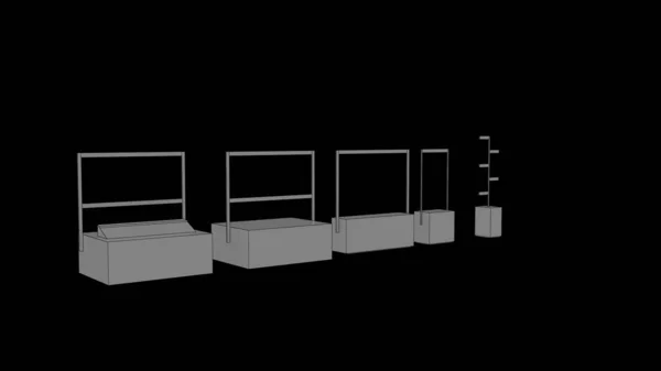 小売表示 カスタマイズ可能な3Dレンダリング画像 Advとマーケティングコミュニケーションのためのコピースペースを持つ — ストック写真