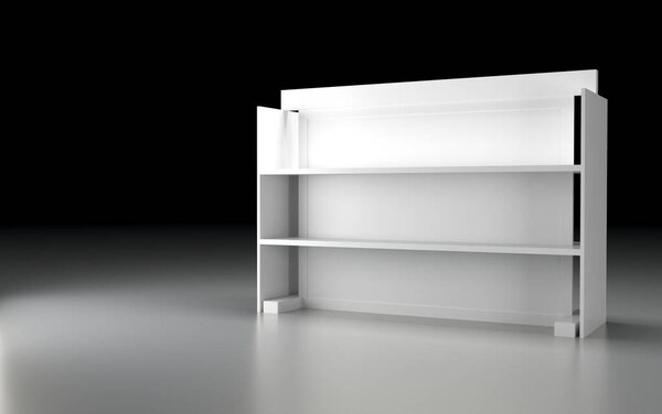 Gondola mockup, retail display design, original 3d rendering