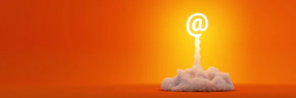 Email Symbol Explosion Original Rendering Technology Concepts — Stock Photo, Image