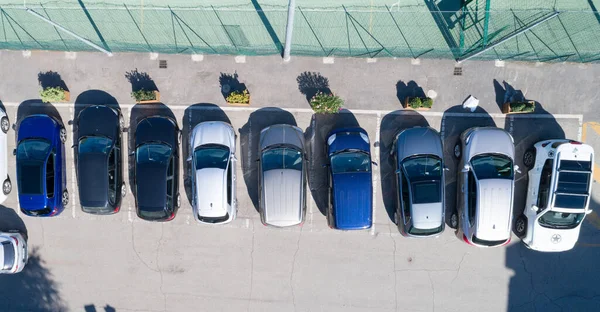 Parque Cidade Carro Vista Aérea Drone — Fotografia de Stock