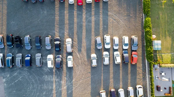 Parque Cidade Carro Vista Aérea Drone — Fotografia de Stock