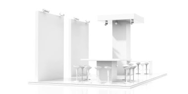 Boş sergi büfesi, fotokopi alanı var. Asıl 3d oluşturma projesi