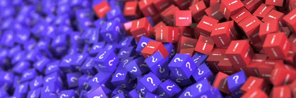Perguntas Infinitas Respostas Cubos Símbolos Renderização Original — Fotografia de Stock