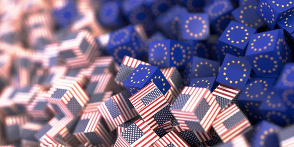 Сполучені Штати Європа Економічні Політичні Відносини Оригінальний Рендеринг — стокове фото