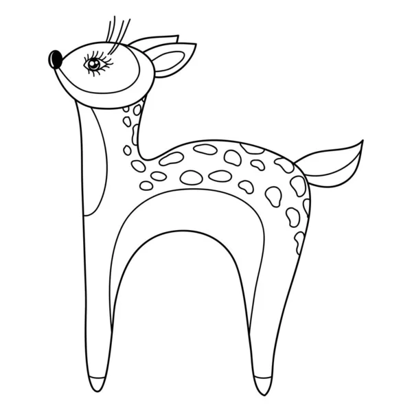 Eine Niedliche Cartoon Hirsch Bild Für Entspannende Aktivität Line Art — Stockvektor