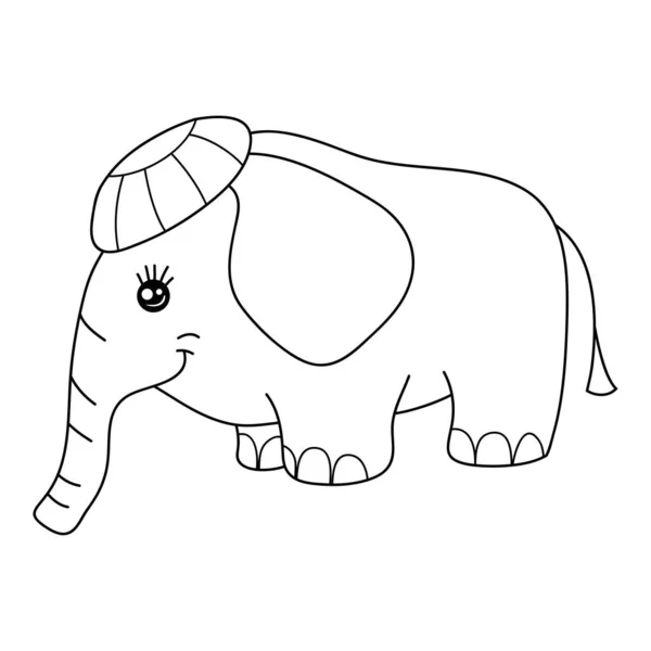 Uma Imagem Elefante Desenho Animado Bonito Para Relaxante Activity Line —  Vetores de Stock