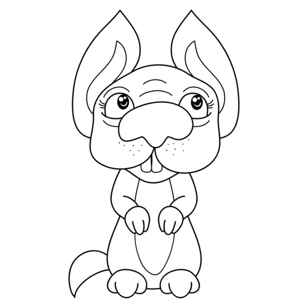 Cute Cartoon Dog Image Relaxing Activity Line Art Style Illustration — Stock Vector