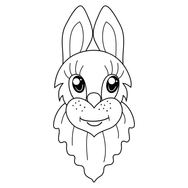 Мила Голова Зображення Кролика Розслаблюючої Діяльності Лінійка Ілюстрацій Стилю Мистецтва — стоковий вектор