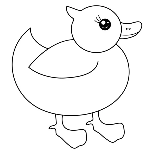 Une Image Canard Dessin Animé Mignon Pour Une Activité Relaxante — Image vectorielle