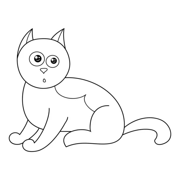 Una Linda Imagen Gato Dibujos Animados Para Una Actividad Relajante — Vector de stock