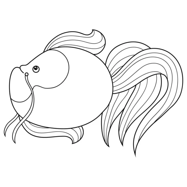 リラックスしたアクティビティのためのかわいい漫画の魚のイメージ — ストックベクタ