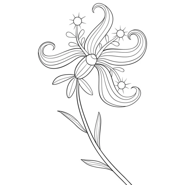 リラックスしたアクティビティのためのかわいい漫画の花の画像 — ストックベクタ