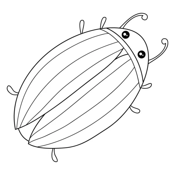 Ein Niedliches Cartoon Bug Bild Für Entspannende Aktivität Line Art — Stockvektor