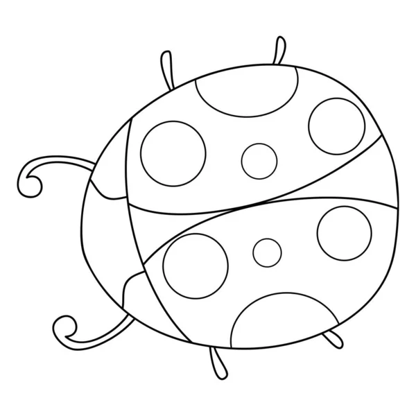Симпатичный Мультфильм Ladybird Изображение Расслабляющей Деятельности Line Художественный Стиль Иллюстрации — стоковый вектор