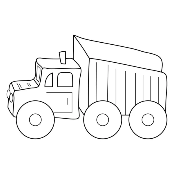 Cute Cartoon Truck Image Relaxing Activity Line Art Style Illustration — стоковый вектор