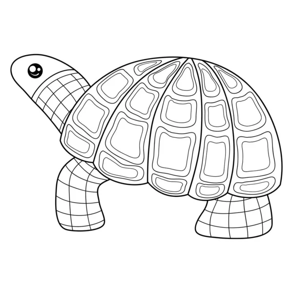 Una Imagen Linda Tortuga Dibujos Animados Para Una Actividad Relajante — Vector de stock