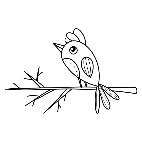 Ein Weihnachtsvogel Bild Zum Entspannen Line Art Style Illustration Für — Stockvektor