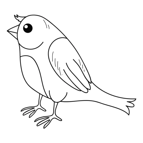 Wizerunek Ptaka Bożego Narodzenia Relaks Ilustracja Stylu Sztuki Linii Druku — Wektor stockowy