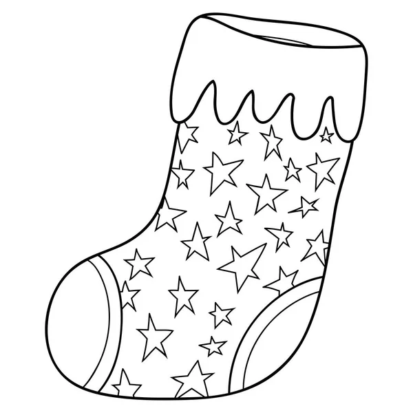 Christmas Stocking Ornaments Image Relaxing Line Art Style Illustration Print — 스톡 벡터