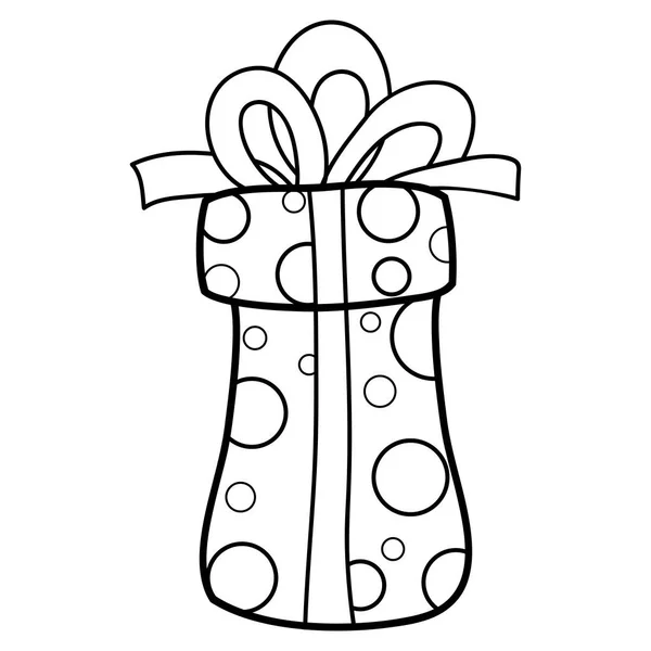 Regalo Natale Con Immagine Ornamenti Relaxing Line Arte Stile Illustrazione — Vettoriale Stock