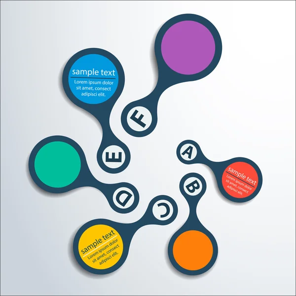 Diagrama metabólico colorido para infográficos, modelo de design vetorial. Ilustração pode ser usado para layout de fluxo de trabalho, opções de número, web design . — Vetor de Stock