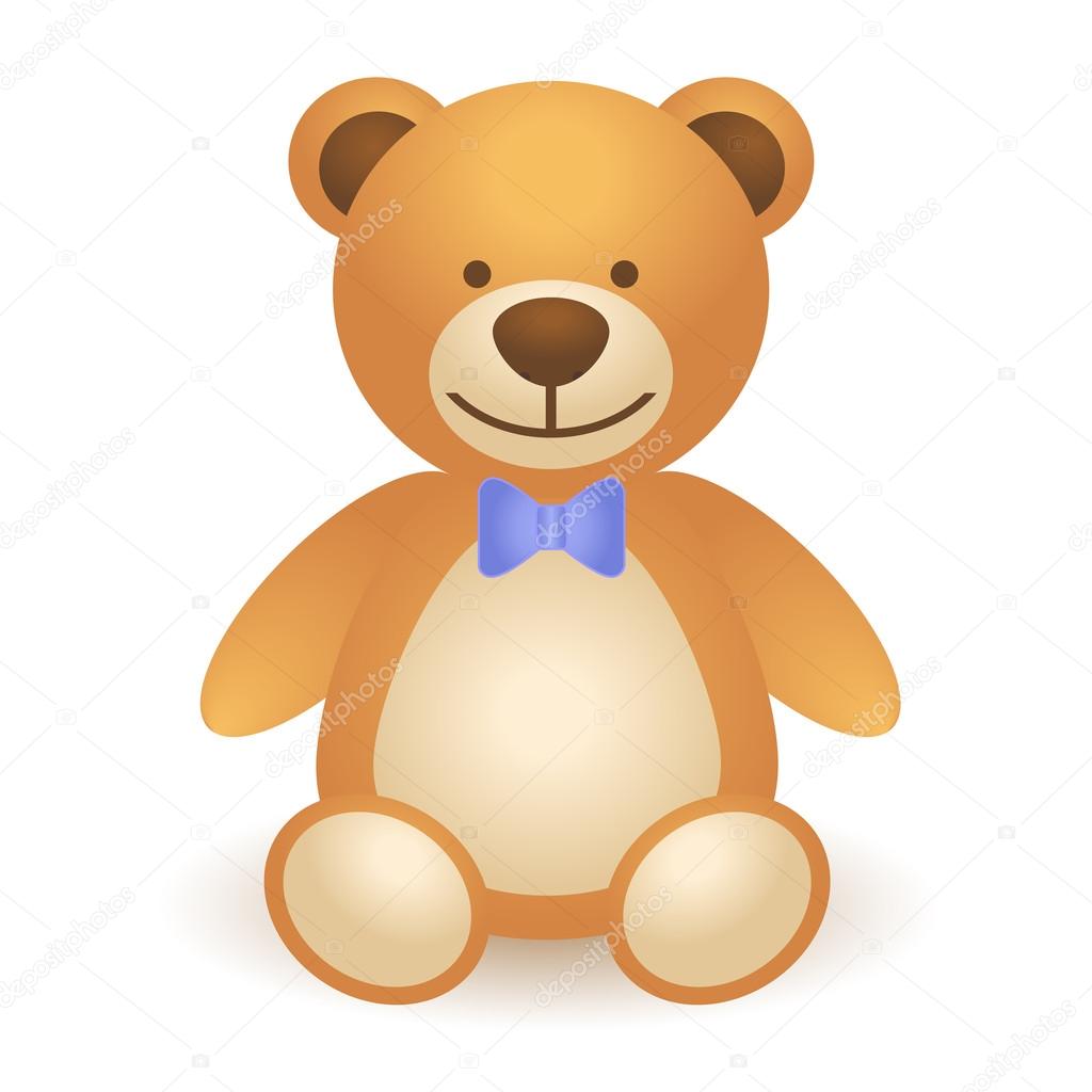 Orsacchiotto giocattolo isolato su bianco Illustrazione di vettore — Vettoriale Stock