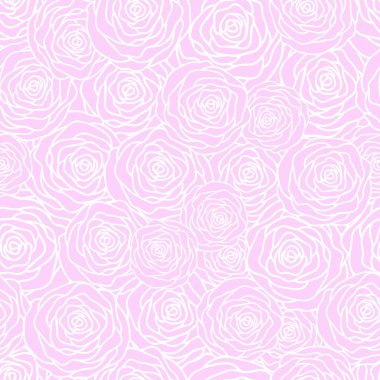 Anahat ile vektör Dikişsiz desen gül stilize. Güzel çiçek arka plan. Tekstil, Web sitesi arka plan, kitap kapağı, paketleme, düğün davetiyesi için kullanılabilir
