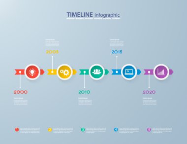 6 adımlar ve simgeler için gerçekçi renkli daireler ile Infographics zaman çizelgesi şablonu. İş akışı düzeni, diyagram, numarası seçenekleri için kullanılabilir, adım seçenekleri, web tasarım, infographics, sunumlar.