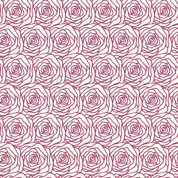 Vector seamless mönster med kontur stiliserade rosor. Vacker blommig bakgrund. Kan användas för textil, webbplats bakgrund, bokomslag, förpackning, bröllopsinbjudan. — Stock vektor