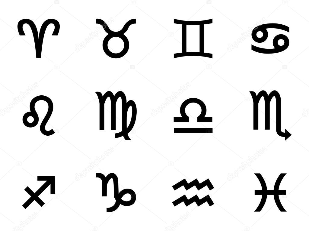 Set of zodiac symbol icons. Vector illustration