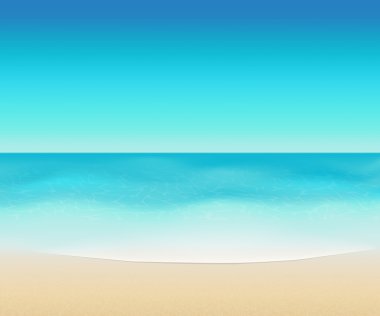 Beach and tropical sea in summer day. EPS10 vector.