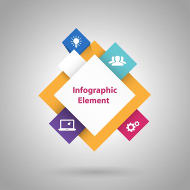 3D küpleri Infographic simgeleri ile soyut. Vektör Eps 10 çizim.