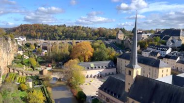 Lüksemburg şehri, geniş bölge hava manzarası